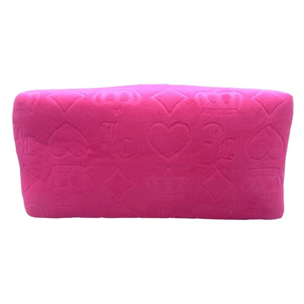 Juicy Couture Hot Pink Velour Cosmetics Bag - 9”W x 7”H x 5”D